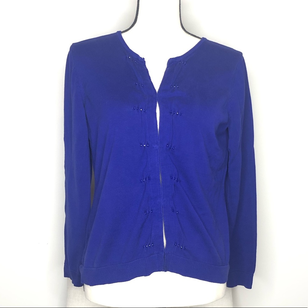 💥 Coldwater Creek Button Down Blue Cardigan Sz M